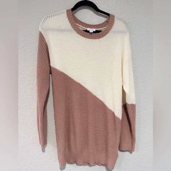 Lularoe large Colorblock Knit Sweater - white and blush - Picture 1 of 4